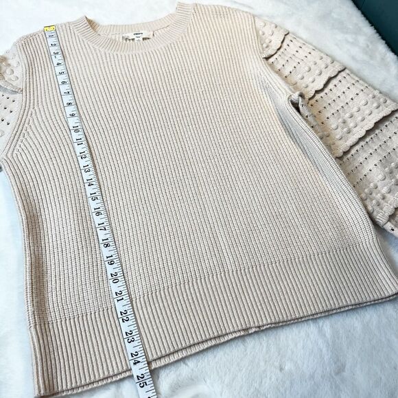 Entro Sweater Pullover Textured Ruffle Sleeve Peachy Tan Women’s L - Picture 12 of 12